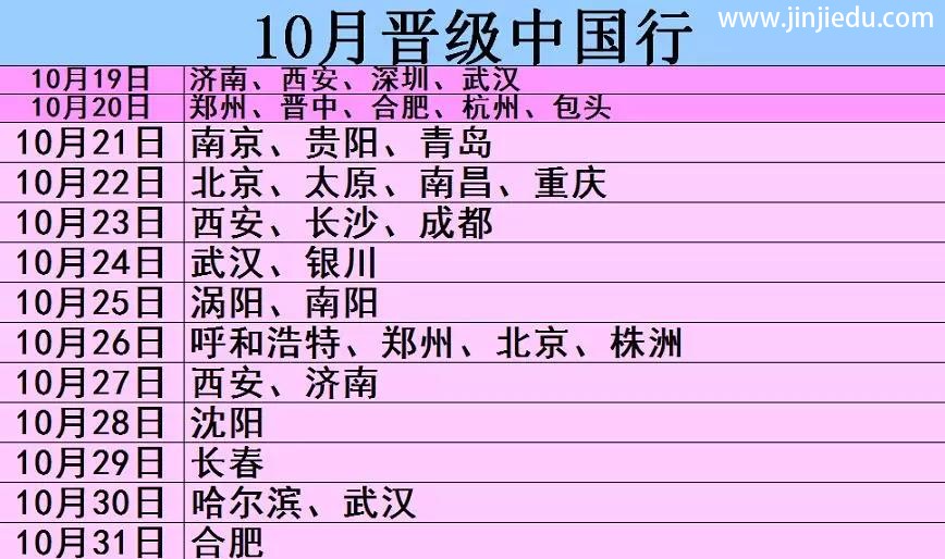 晋级教育晋级中国行郑州、晋中、合肥、杭州、包头五站齐开，今日青岛、贵阳、南京盛大开幕！