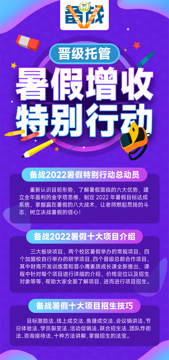 赢暑期赢全年《晋级托管暑假增收特别行动》全国火热举办