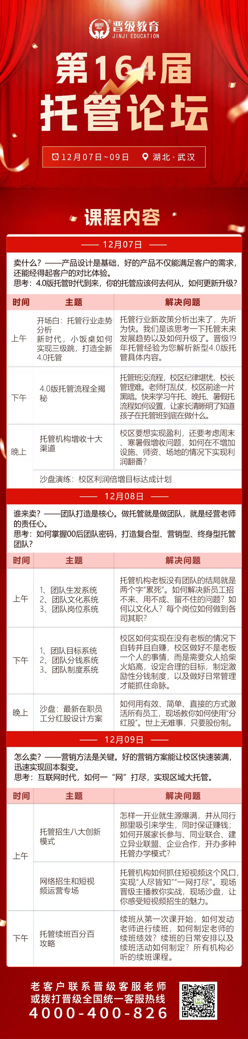 倒计时3天！12月7号开课 | 第163-165届托管论坛（北京、武汉、厦门）即将开幕