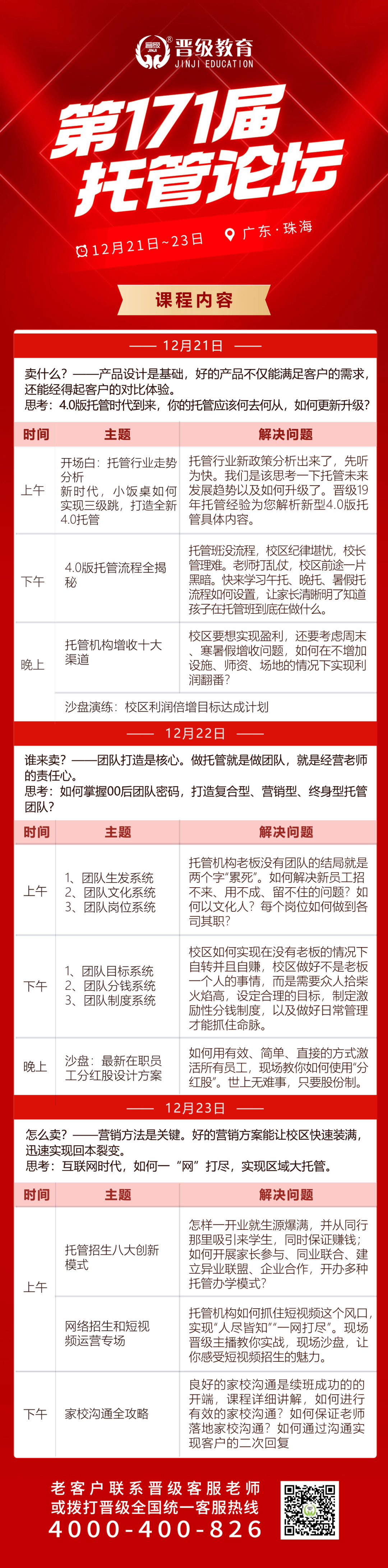 倒计时2天！12月21日开课 | 第169-172届托管论坛（贵阳、海口、珠海、长沙）即将开幕